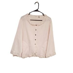 KLEEN Cottagecore Coquette Crochet Gauzy Top Soft Lagenlook